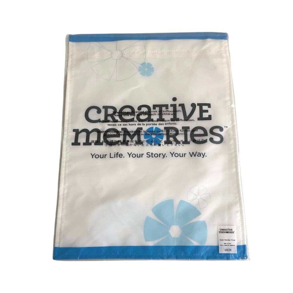 New in package RARE Creative Memories logo- garden flag